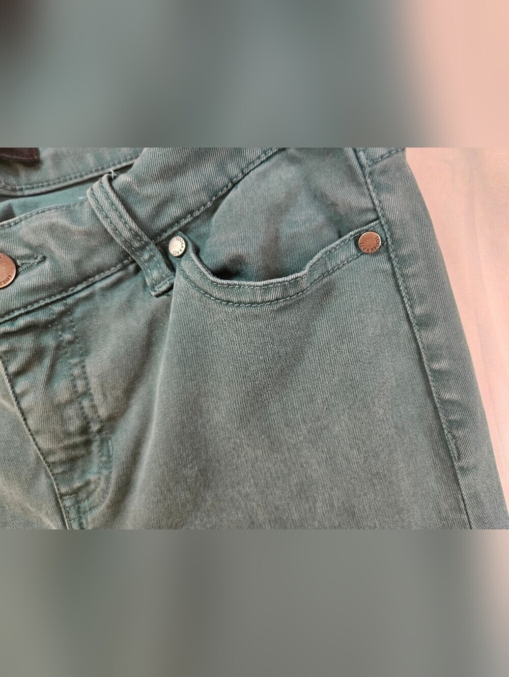 Liverpool Los Angeles Womens Green Mid-Rise Denim 4 Pocket Skinny Jeans Size 6 - Picture 5 of 16